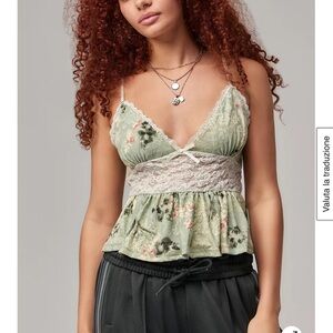 Urban Outfitters Ecote Elsie Floral Lace Cami Tank